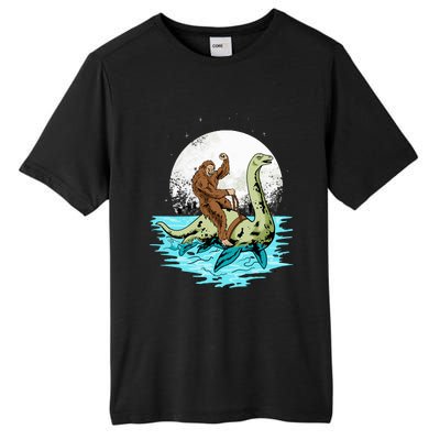 Bigfoot Sasquatch Riding The Hole Ness Monster Funny Tall Fusion ChromaSoft Performance T-Shirt