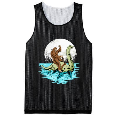 Bigfoot Sasquatch Riding The Hole Ness Monster Funny Mesh Reversible Basketball Jersey Tank