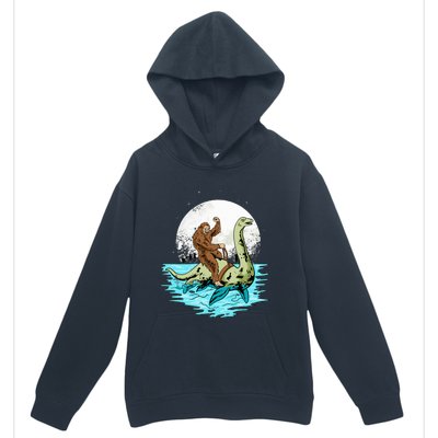 Bigfoot Sasquatch Riding The Hole Ness Monster Funny Urban Pullover Hoodie