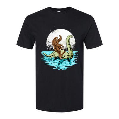 Bigfoot Sasquatch Riding The Hole Ness Monster Funny Softstyle CVC T-Shirt