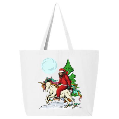 Bigfoot Santa Riding Unicorn Tree Lights Happy Christmas Gift 25L Jumbo Tote