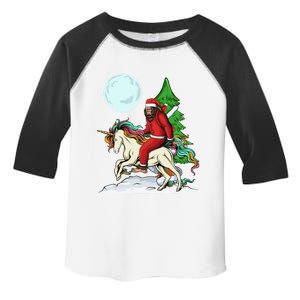 Bigfoot Santa Riding Unicorn Tree Lights Happy Christmas Gift Toddler Fine Jersey T-Shirt