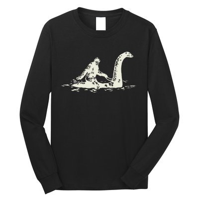 Bigfoot Sasquatch Riding The Loch Ness Monster FunnyShort Sleeve Long Sleeve Shirt