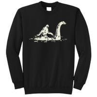 Bigfoot Sasquatch Riding The Loch Ness Monster FunnyShort Sleeve Sweatshirt