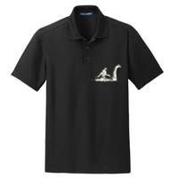 Bigfoot Sasquatch Riding The Loch Ness Monster FunnyShort Sleeve Dry Zone Grid Polo