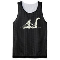 Bigfoot Sasquatch Riding The Loch Ness Monster FunnyShort Sleeve Mesh Reversible Basketball Jersey Tank