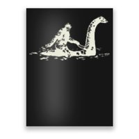 Bigfoot Sasquatch Riding The Loch Ness Monster FunnyShort Sleeve Poster