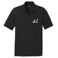 Bigfoot Sasquatch Riding The Loch Ness Monster FunnyShort Sleeve PosiCharge RacerMesh Polo