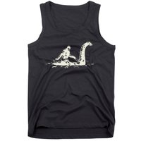 Bigfoot Sasquatch Riding The Loch Ness Monster FunnyShort Sleeve Tank Top