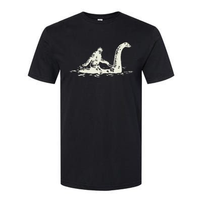 Bigfoot Sasquatch Riding The Loch Ness Monster FunnyShort Sleeve Softstyle CVC T-Shirt