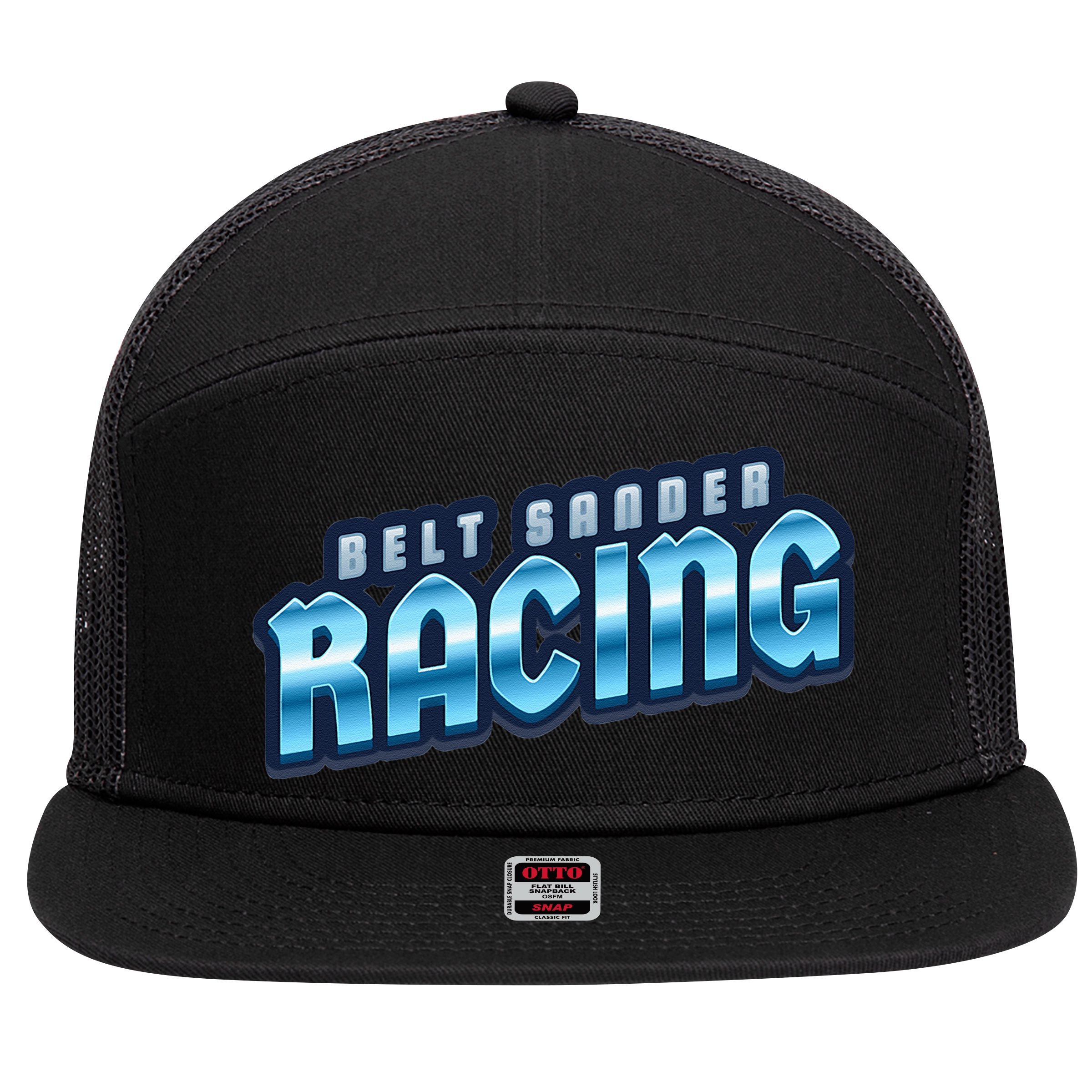 Belt Sander Racer 7 Panel Mesh Trucker Snapback Hat