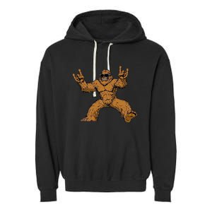 Bigfoot Sasquatch Rock On Garment-Dyed Fleece Hoodie