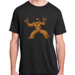 Bigfoot Sasquatch Rock On Adult ChromaSoft Performance T-Shirt