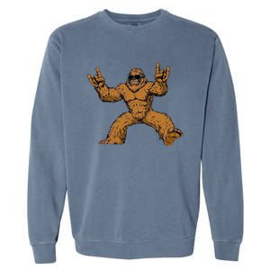 Bigfoot Sasquatch Rock On Garment-Dyed Sweatshirt