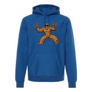 Bigfoot Sasquatch Rock On Premium Hoodie