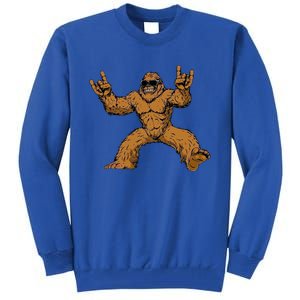 Bigfoot Sasquatch Rock On Tall Sweatshirt