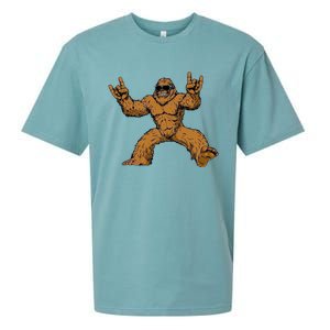 Bigfoot Sasquatch Rock On Sueded Cloud Jersey T-Shirt