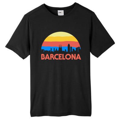 Barcelona Spain Retro Tourism Cool Gift Tall Fusion ChromaSoft Performance T-Shirt