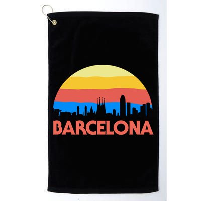 Barcelona Spain Retro Tourism Cool Gift Golf Towel