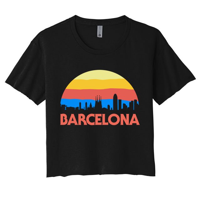 Barcelona Spain Retro Tourism Cool Gift Crop Top