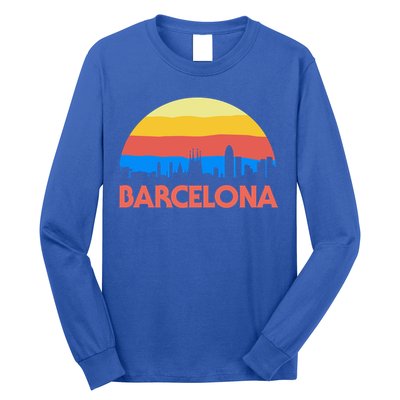 Barcelona Spain Retro Tourism Cool Gift Long Sleeve Shirt