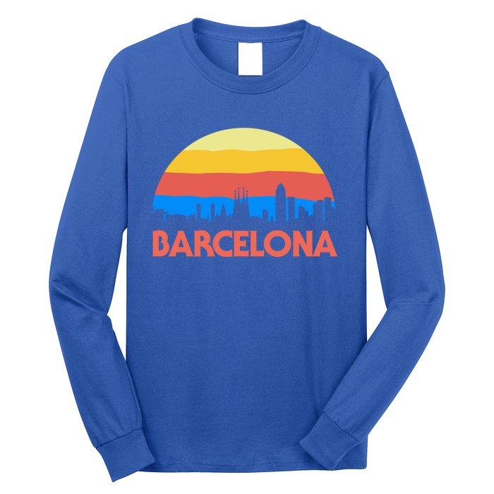 Barcelona Spain Retro Tourism Cool Gift Long Sleeve Shirt