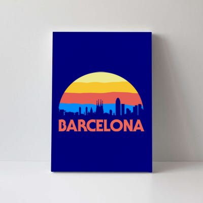 Barcelona Spain Retro Tourism Cool Gift Canvas