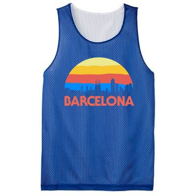 Barcelona Spain Retro Tourism Cool Gift Mesh Reversible Basketball Jersey Tank