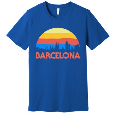 Barcelona Spain Retro Tourism Cool Gift Premium T-Shirt