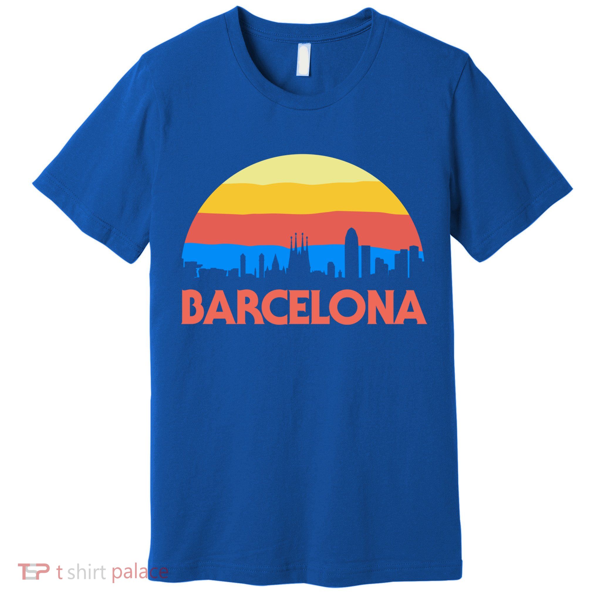 Barcelona Spain Retro Tourism Cool Gift Premium T-Shirt