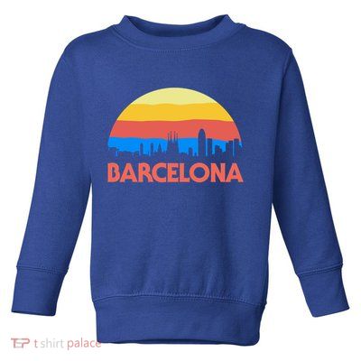 Barcelona Spain Retro Tourism Cool Gift Toddler Sweatshirt