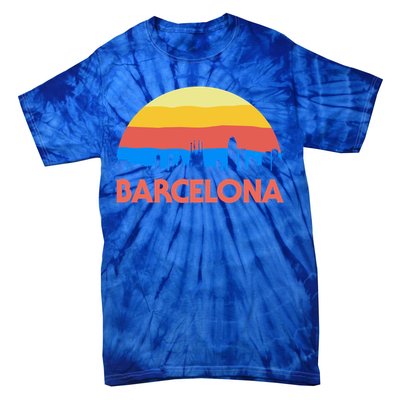 Barcelona Spain Retro Tourism Cool Gift Tie-Dye T-Shirt