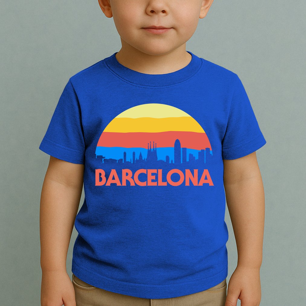 Barcelona Spain Retro Tourism Cool Gift Toddler T-Shirt