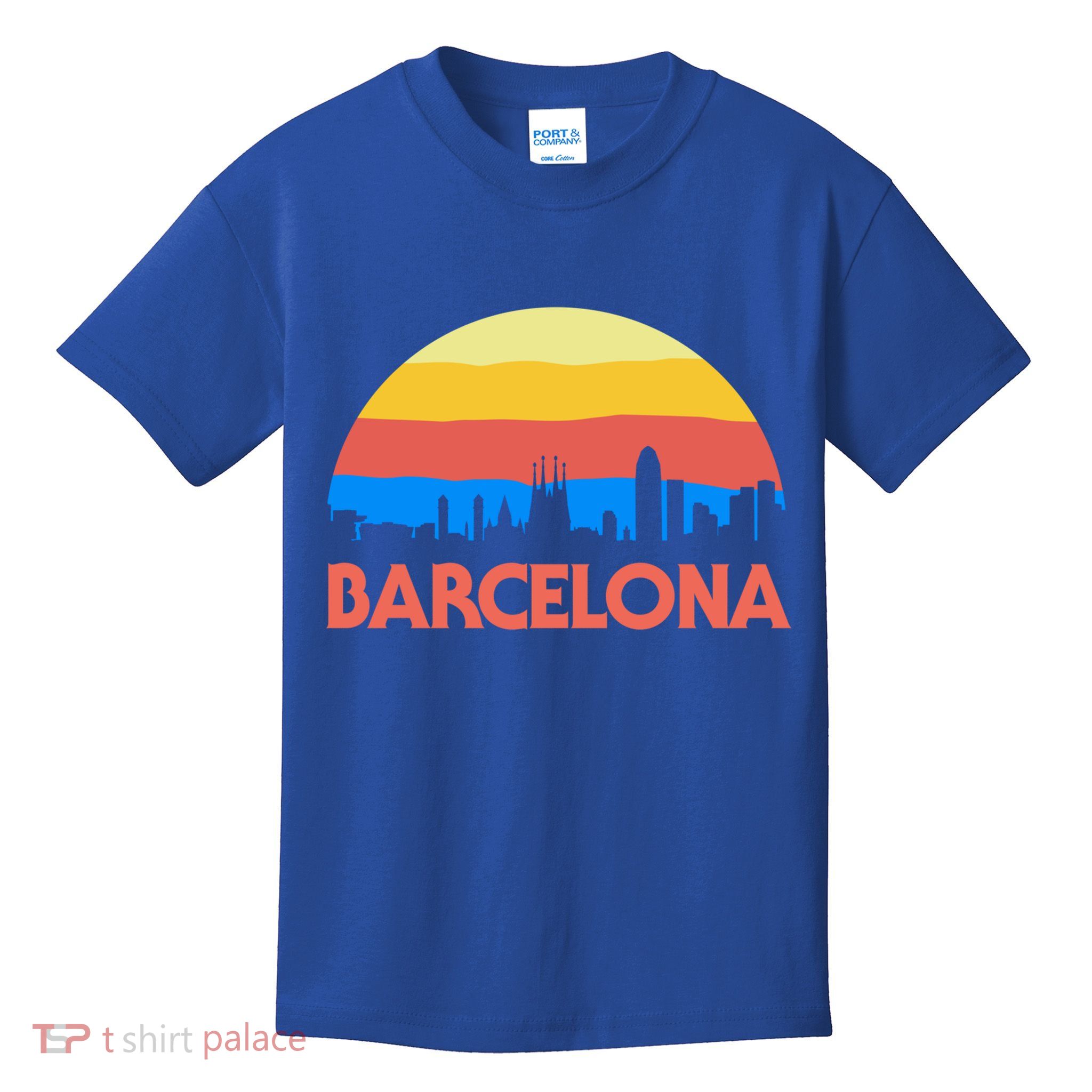 Barcelona Spain Retro Tourism Cool Gift Kids T-Shirt