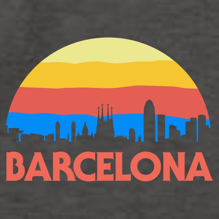 Barcelona Spain Retro Tourism Cool Gift Vector Backpack