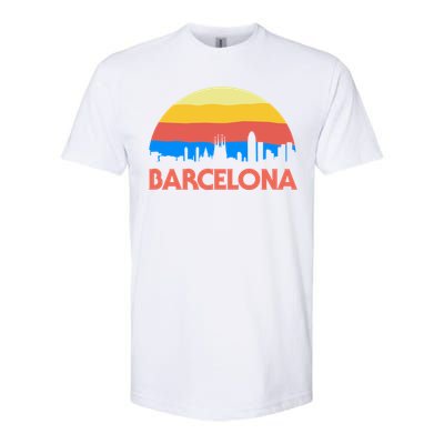 Barcelona Spain Retro Tourism Cool Gift Softstyle® CVC T-Shirt