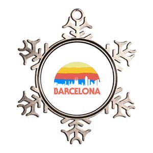 Barcelona Spain Retro Tourism Cool Gift Metallic Star Ornament