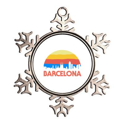 Barcelona Spain Retro Tourism Cool Gift Metallic Star Ornament