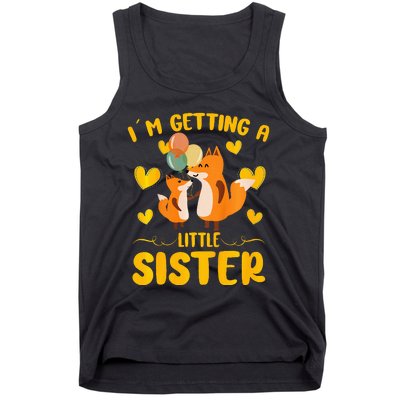 Baby Sister Reveal Im Getting A Little Sister Cute Fox Tank Top