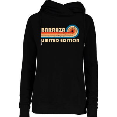 Barraza Surname Retro Vintage 80s 90s Birthday Reunion Womens Funnel Neck Pullover Hood