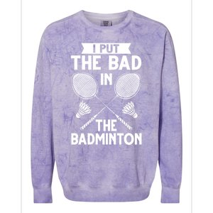 Badminton Shuttlecock Racket Birdie Player Cute Gift Colorblast Crewneck Sweatshirt