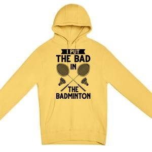 Badminton Shuttlecock Racket Birdie Player Cute Gift Premium Pullover Hoodie