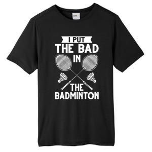 Badminton Shuttlecock Racket Birdie Player Cute Gift Tall Fusion ChromaSoft Performance T-Shirt