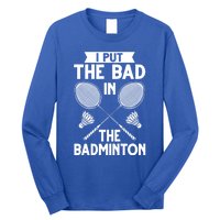 Badminton Shuttlecock Racket Birdie Player Cute Gift Long Sleeve Shirt