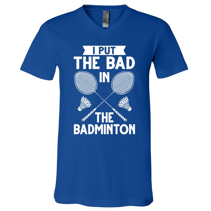 Badminton Shuttlecock Racket Birdie Player Cute Gift V-Neck T-Shirt