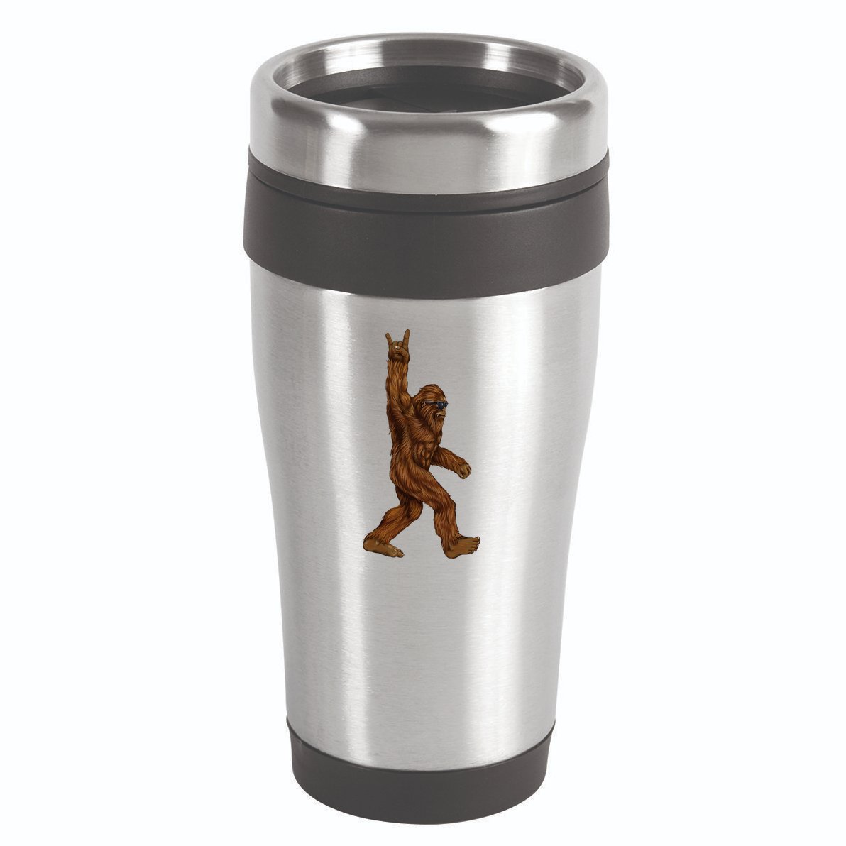 Bigfoot Sasquatch Rock and Roll Sunglasses Rock On 16oz Travel Tumbler
