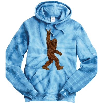 Bigfoot Sasquatch Rock and Roll Sunglasses Rock On Tie Dye Hoodie
