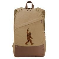 Bigfoot Sasquatch Rock and Roll Sunglasses Rock On Cotton Canvas Backpack