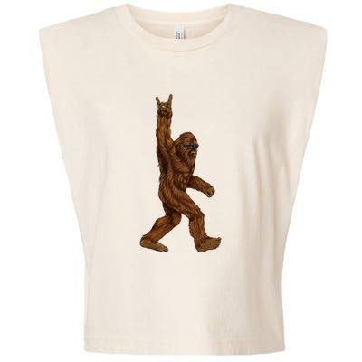 Bigfoot Sasquatch Rock and Roll Sunglasses Rock On Garment-Dyed Women's Muscle Tee