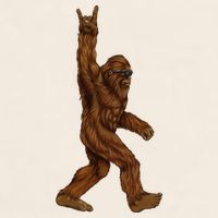 Bigfoot Sasquatch Rock and Roll Sunglasses Rock On Garment-Dyed Women's Muscle Tee